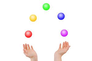 Alle ballen in de lucht